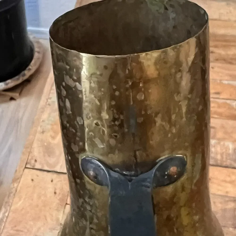 Vintage Hammered Copper Brass Coffee Pot 7.5
